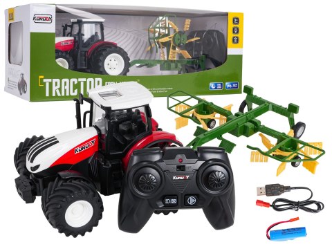 Traktor + Zgrabiarka R/C 1:24 Czerwony