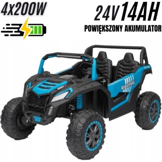 Autko na akumulator MEGA Buggy ATV Racing 4x4 Błękitny / Turkusowy 24V 14Ah