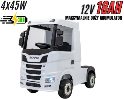 Auto na akumulator TIR Ciężarówka Scania R-SERIE 500 4x4 Biała