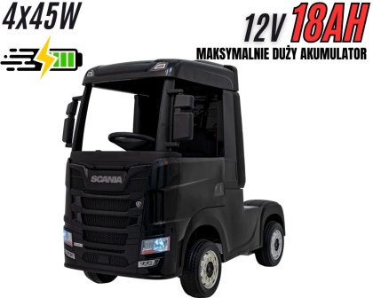 Auto na akumulator TIR Ciężarówka Scania R-SERIE 500 4x4 Czarna