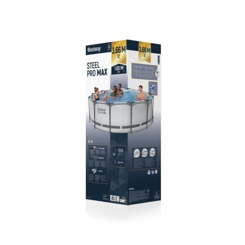 Basen Stelażowy 12FT 366x100 cm Steel Pro Max BESTWAY