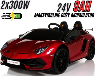 LICENCJONOWANY LAMBORGHINI AVENTADOR SVJ DLA 2 DZIECI, FUNKCJA DRIFTU MIĘKKIE SIEDZENIE, MIĘKKIE KOŁA/SX2028 2x300W