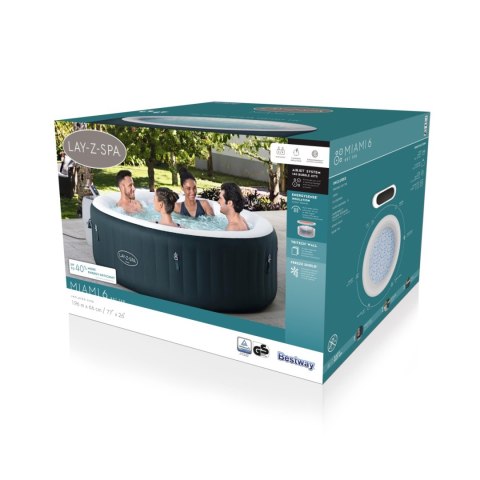 Lay-Z-Spa MIAMI AirJet 6 Jacuzzi BESTWAY