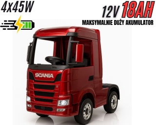 Auto na akumulator TIR Ciężarówka Scania R-SERIE 500 4x4 Czerwona LAKIEROWANA