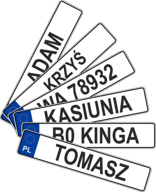 Imienne tablice rejestracyjne