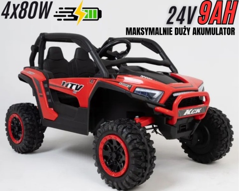Autko na akumulator Buggy 4x4 KCK Czerwony + POWIĘKSZONY AKUMULATOR 24V 9Ah