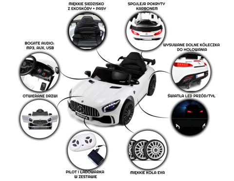 OUTLET Mercedes GTR-S Auto na akumulator EVA SKÓRA Pilot