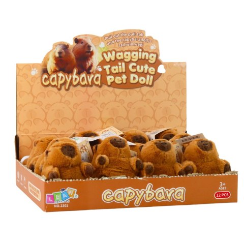 Pluszowa Kapibara Z Kręcącym Ogonkiem Brelok 9 x 8 cm