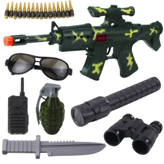 Zestaw Karabin Wojskowy Z Karabinem Akcesoria Dźwięk Strzału Khaki