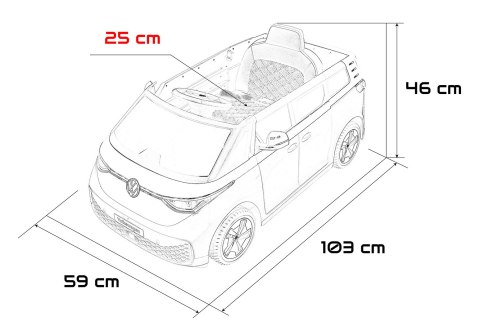 Auto na akumulator Volkswagen ID BUZZ 2x45W 12V + PILOT Czarny