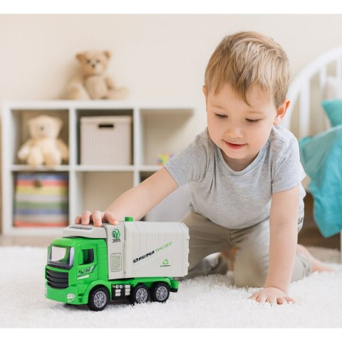 Ciężarówka Śmieciarka Miejska Światła Dźwięki Zielona