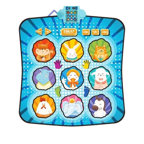 Mata Taneczna Interaktywna Zwierzęta Światła LED Muzyka Niebieska