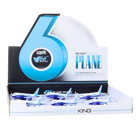 Samolot Pasażerski Z Napędem Pull Back Metalowy Światła Dźwięki 23 cm