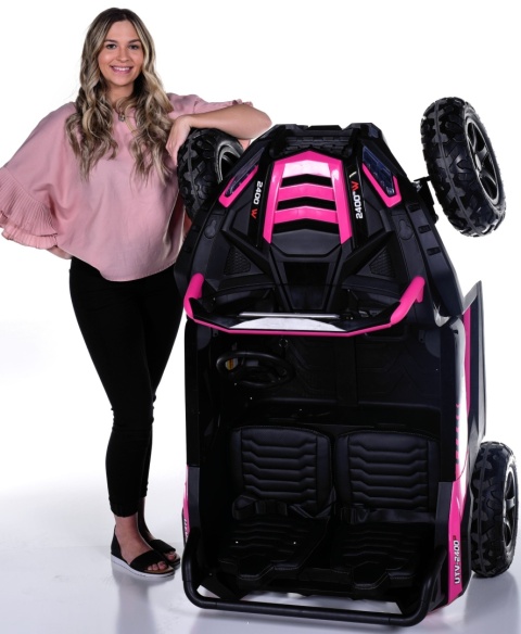 Buggy ATV Strong Racing dla 2 dzieci Różowy + Silnik bezszczotkowy + Pompowane koła + POWIĘKSZONY AKUMULATOR 24V 20AH