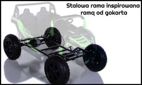 Buggy ATV Strong Racing dla 2 dzieci Złoty + Silnik bezszczotkowy + Pompowane koła + Audio LED