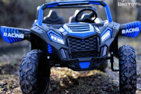 Buggy ATV Strong Racing dla 2 dzieci Niebieski + Silnik bezszczotkowy + Pompowane koła + POWIĘKSZONY AKUMULATOR 24V 20AH