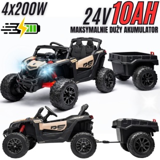 ZESTAW Auto + PRZYCZEPA Buggy Can-am MAVERICK 4x200W 24V DK-CA003 Khaki