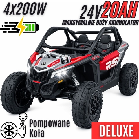 Auto na akumulator Buggy CAN-AM Maverick 3 PREMIUM DELUXE Czerwony + POMPOWANE KOŁA + POWIĘKSZONY AKUMULATOR