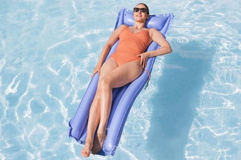 Dmuchany Materac do pływania Fioletowy BESTWAY 183x69cm + Poduszka