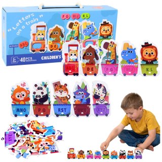 Puzzle Edukacyjne Dla Malucha Alfabet Pociąg Ze Zwierzętami 40 el.