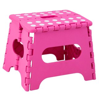 Stołek Składany Podnóżek Stopień Taboret Antypoślizgowy Różowy 24 x 19 cm