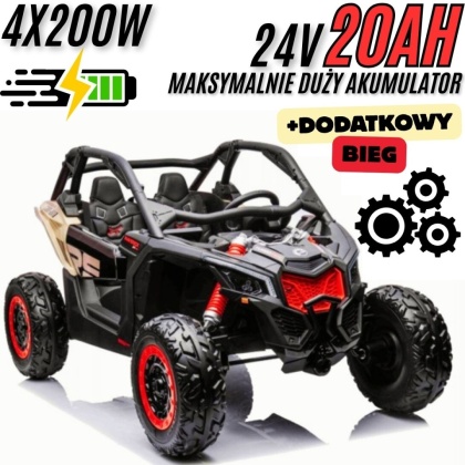 Buggy CAN-AM Maverick 3 Czarny + KHAKI 4x200W 24V DK-CA001