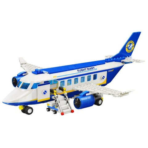 Klocki Konstrukcyjne Samolot Pasażerski Robot 2w1 Światła 417 el.