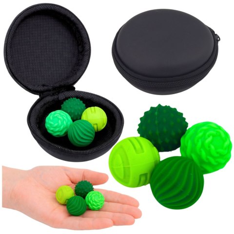 Magnetyczne Silikonowe Piłki Antystresowe W Etui Zielone 2,5 cm 4 el.