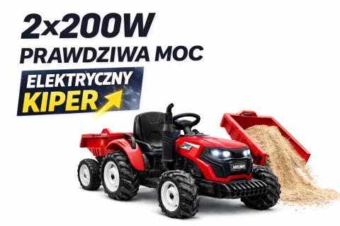 OLBRZYMI TRAKTOR 24 V Z PRZYCZEPĄ I ELEKTRYCZNIE PODNOSZONYM KIPREM SUPER JAKOŚĆ/HC306