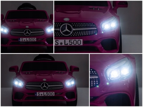 Auto na akumulator MERCEDES SL500 Różowy 2x45W + PILOT