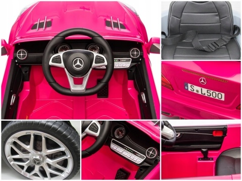 Auto na akumulator MERCEDES SL500 Różowy 2x45W + PILOT