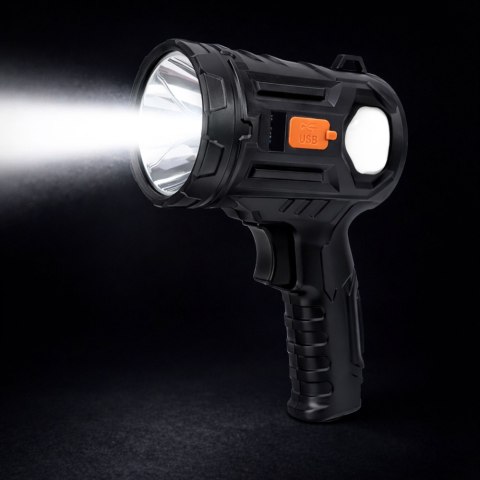 Latarka LED Szperacz Solarna 6 Trybów Powerbank Wymienne Filtry 19 cm