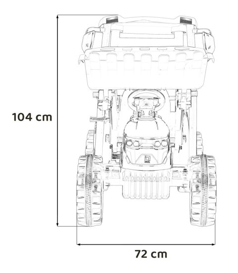 OUTLET Wielki traktor na akumulator TITAN 24V 2x200W z przyczepką łyżką + kabina żółty