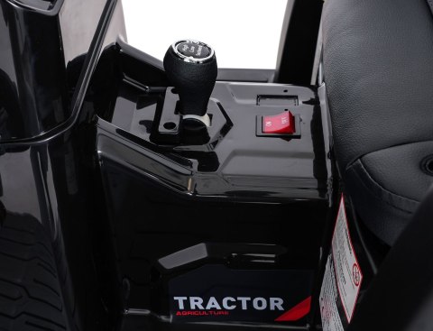 OUTLET Wielki traktor na akumulator TITAN 24V 2x200W z przyczepką łyżką + kabina żółty