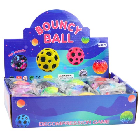 Piłka Do Odbijania Na Gumce Sensoryczna Z Wgłębieniami Kolorowa 6 cm