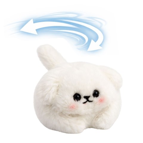 Pluszowy Biały Piesek z Kręcącym Ogonkiem Dźwięki Piszczenia Brelok 9 cm