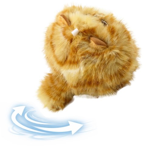 Pluszowy Rudy Kotek z Kręcącym Ogonkiem Dźwięki Piszczenia Brelok 9 cm