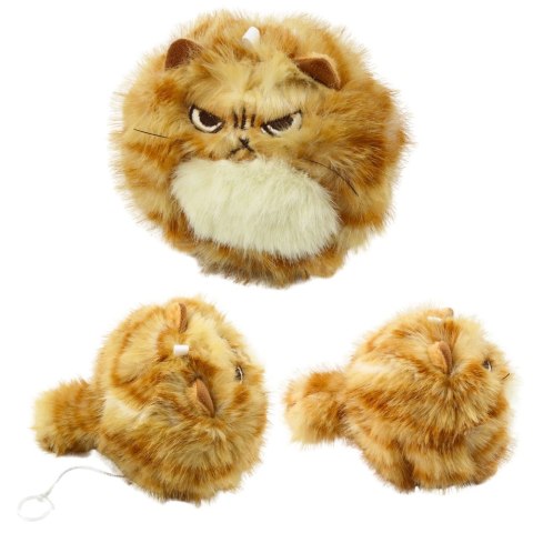 Pluszowy Rudy Kotek z Kręcącym Ogonkiem Dźwięki Piszczenia Brelok 9 cm