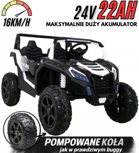 Pojazd Buggy ATV STRONG Racing Biały POWIĘKSZONY AKUMULATOR 24V 22Ah