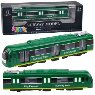 Metro Pociąg City Express Otwierane Drzwi Światła Dźwięki Zielony