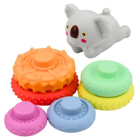 Piramidka Sensoryczna Z Koalą Wieża Edukacyjna Kolorowa 7 el.