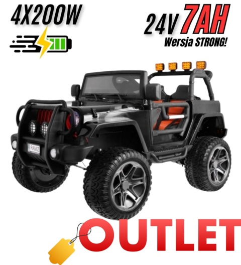 Outlet Pojazd Monster Jeep 4x4 Czarny WXE1688 24V7Ah 800W