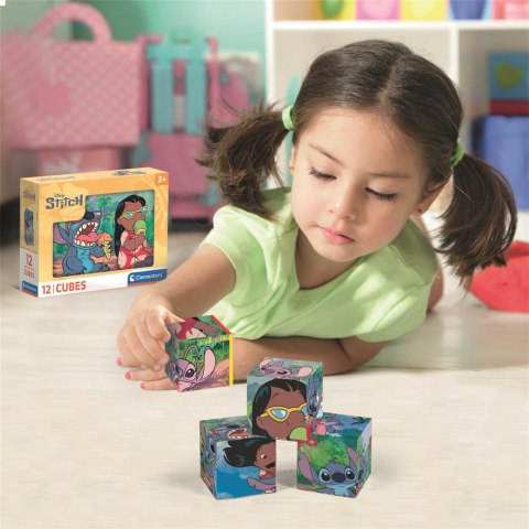 Puzzle 12 Klocków Sześcianów DISNEY STITCH Clementoni 41347
