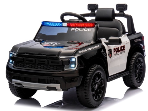 Auto na akumulator FORD RANGER Raptor CZARNY POLICE Auto na akumulator EVA Skóra