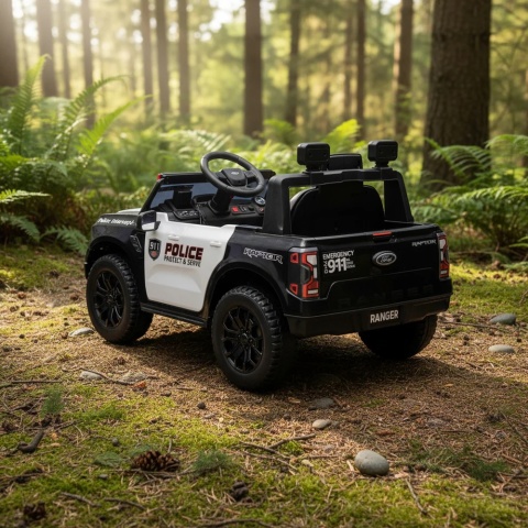 Auto na akumulator FORD RANGER Raptor CZARNY POLICE Auto na akumulator EVA Skóra