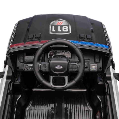 Auto na akumulator FORD RANGER Raptor CZARNY POLICE Auto na akumulator EVA Skóra