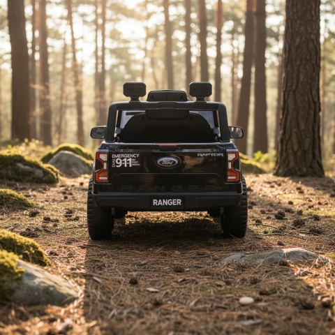 Auto na akumulator FORD RANGER Raptor CZARNY POLICE Auto na akumulator EVA Skóra