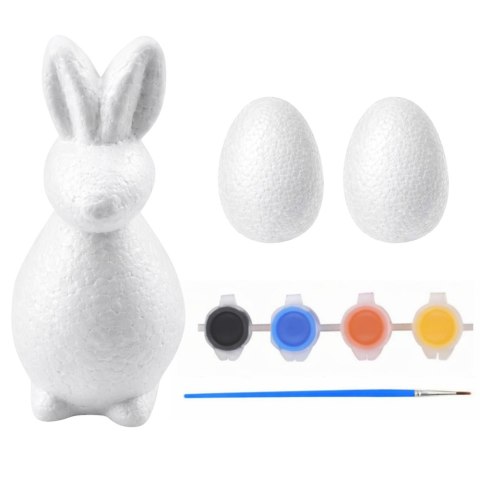 Zestaw Do Malowania Styropianowych Ozdób Zając 2 Jajka Farby
