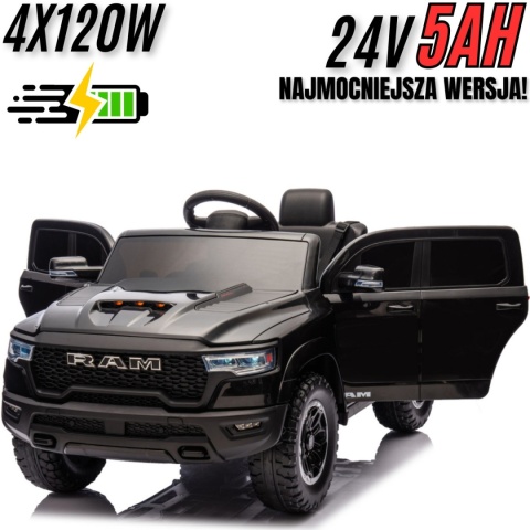 Auto na akumulator DODGE RAM 4x4 ZB618 Czarny 24V