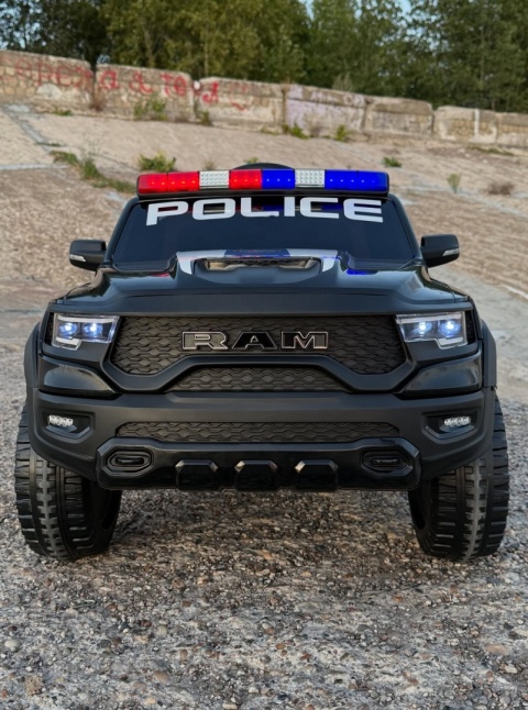 Duże dwuosobowe autko JEEP RAM ZB619-P 4x200W 24V10Ah Policyjny